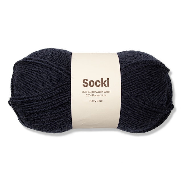 Socki Lanka Yksivärinen Villasekoitus 100 g Navy Blue A032 Adlibris