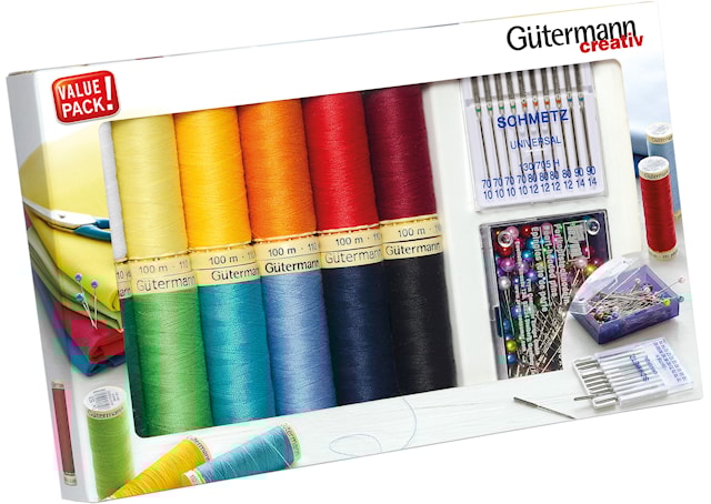 Tuotekuva 2 - Lankasetti Kaikkien Kankaiden Lanka Neulojen Ja Ompelukoneen Neulojen Kanssa Güterman