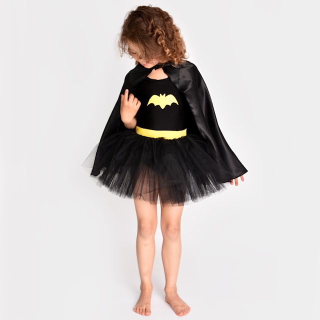 Produktbilde 4 for Kostymekjole Batgirl Med Kappe 110-116 cm Den Goda Fen