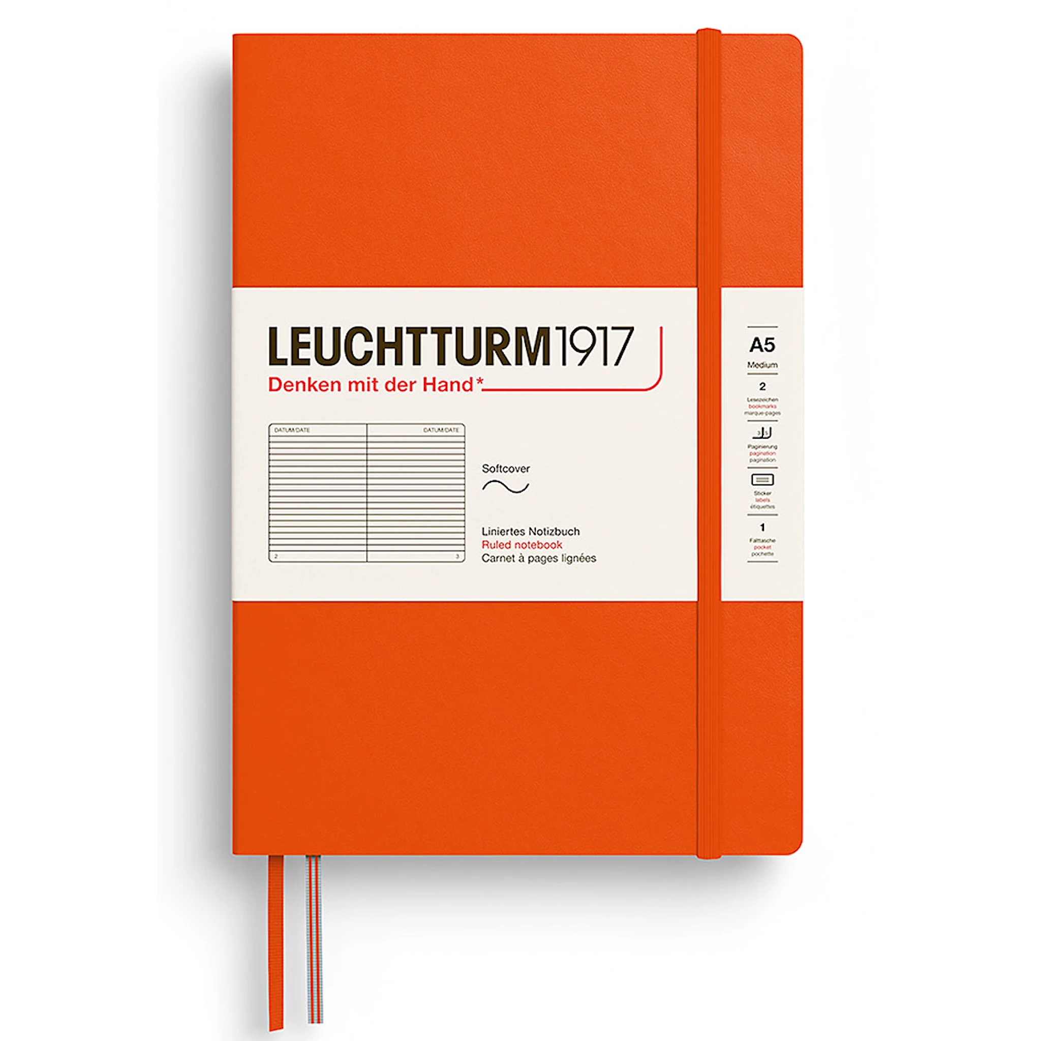 Produktbilde for Notebook A5 Myk Linjert Gresskar Leuchtturm1917