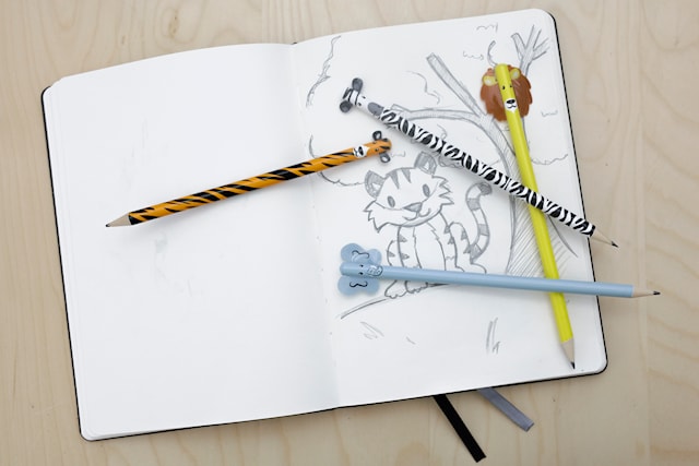 Tuotekuva 2 - Lyijykynät Safari-eläimet 4-pakkaus Kikkerland