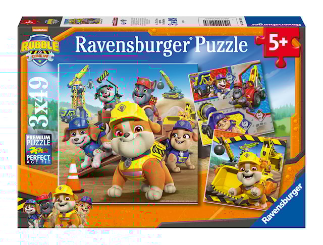 Produktbilde 1 for Rubble & Crew Work Vechicles Puslespill 3x49 biter, Ravensburger
