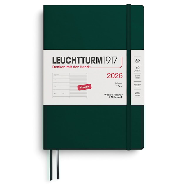 Weekly Planner & Notebook 2026 A5 Soft Forest Green Leuchtturm1917