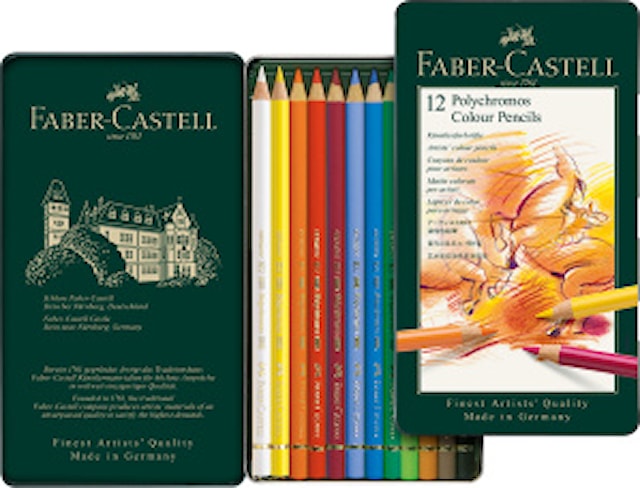 Produktbild 3 för Färgpennor Polychromos Metalletui 12-pack Faber-Castell