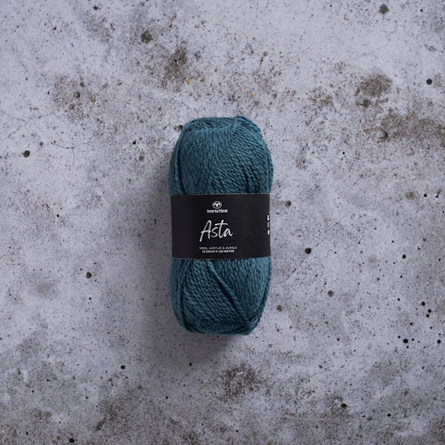 Asta Garn Ullmiks 50 g Jeans petrol Svarta Fåret