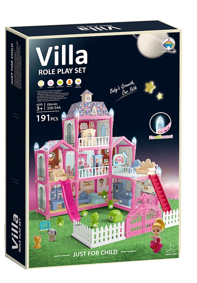 Produktbilde 1 for Dukkehusvilla som lyser i mørket