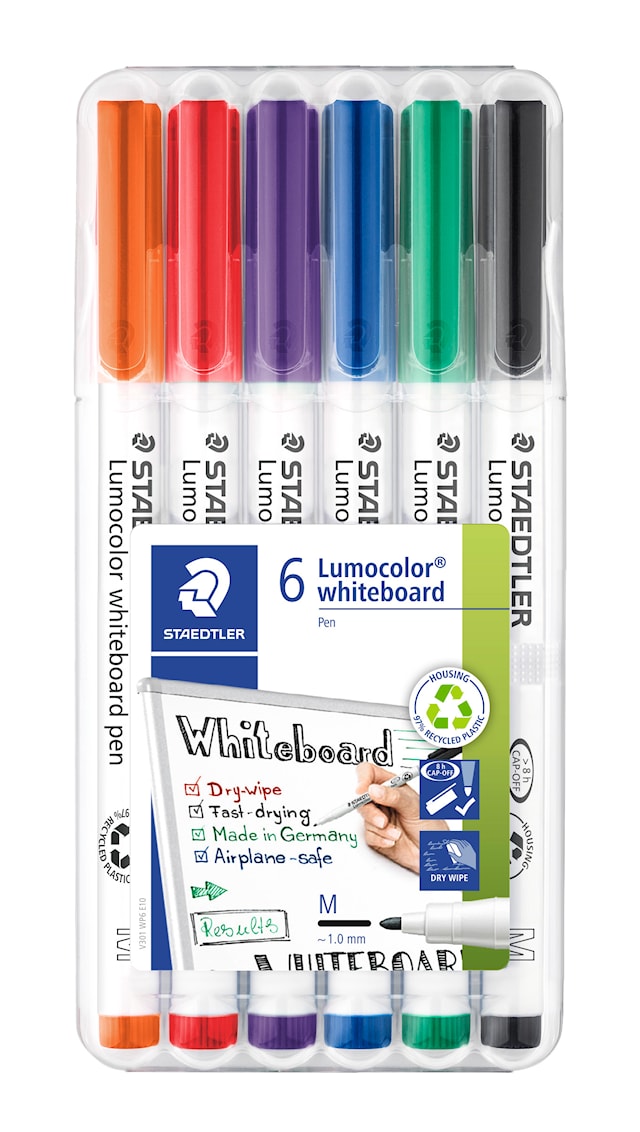 Tuotekuva 1 - Lumocolor Whiteboard-markerit 1,0mm 6-pack Staedtler