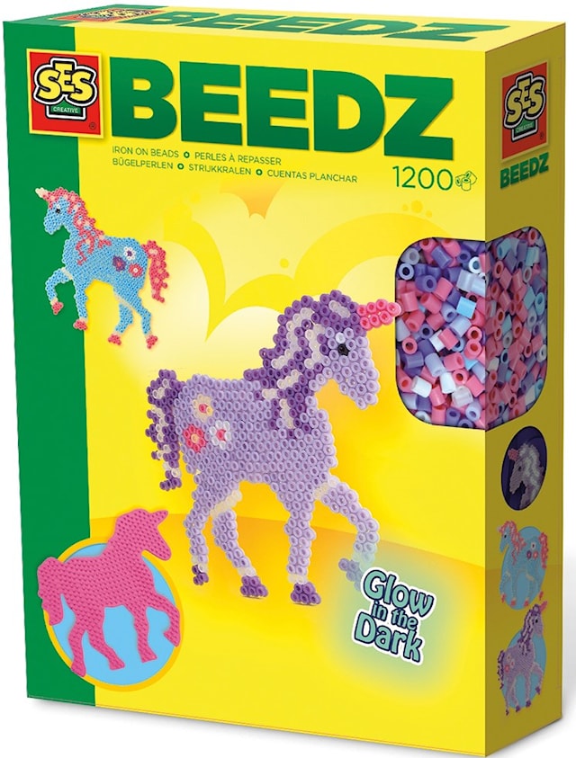 Produktbilde 1 for Perlesett – Enhjørninger Glow in the dark SES Creative