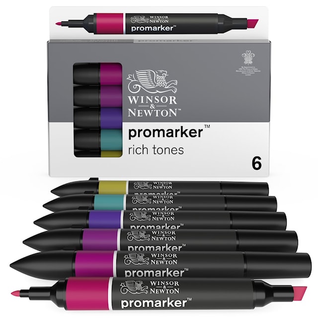 Produktbilde 4 for Markørpenn ProMarker Sett6 Rich tones Winsor & Newton