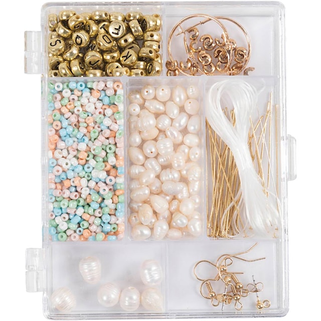 Produktbild 1 för Mix Sötvattenspärlor ljusa färger och tillbehör