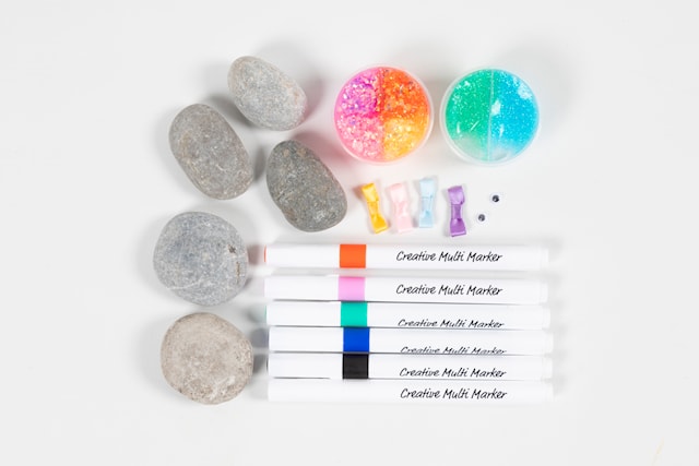 Tuotekuva 5 - Askartelusetti Kivien Koristelu, Hirviö, värilajitelma, 1 pkk/ 1 pkt