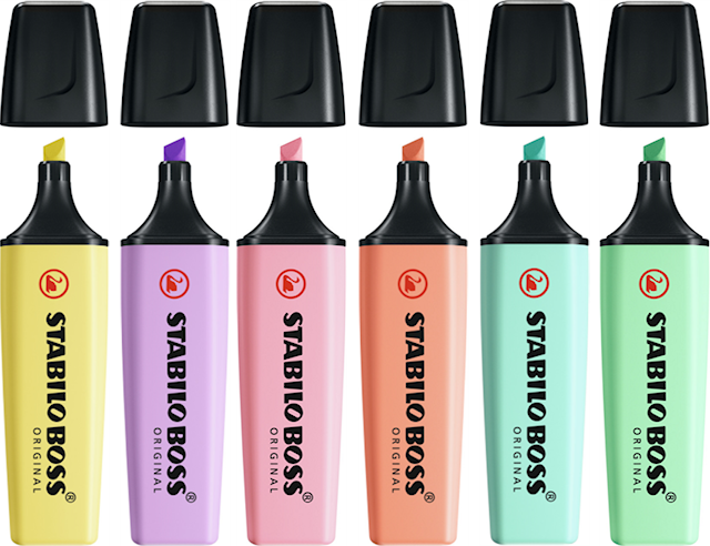 Produktbild 1 för Överstrykningspenna Pastell 6-Pack STABILO BOSS