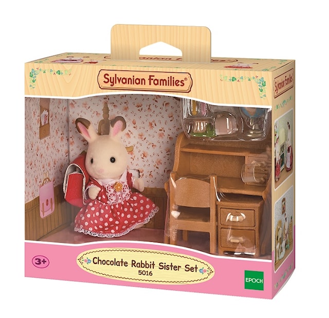 Produktbilde 3 for Sjokoladekanin-søster m/skrivebord, Sylvanian Families