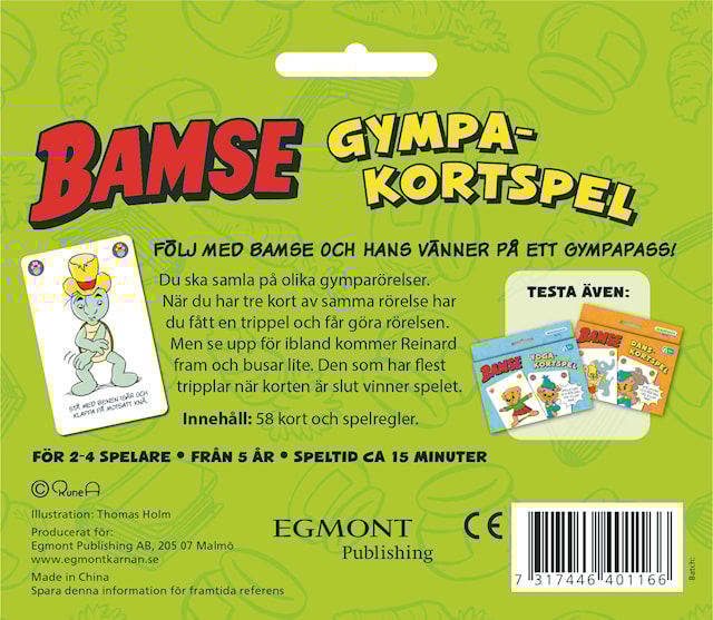 Produktbild 2 för Bamse Gympakortspel (SE)