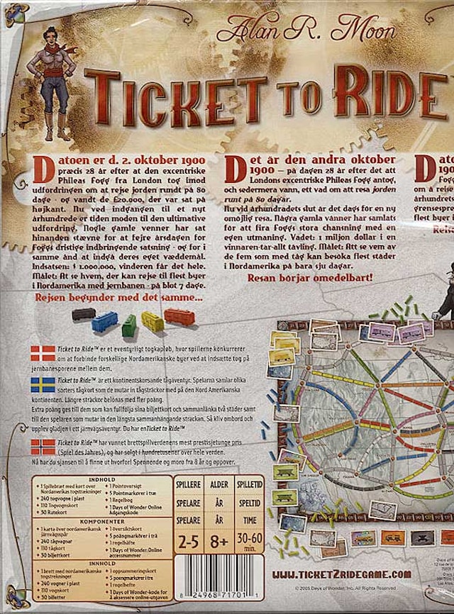 Produktbild 2 för Ticket To Ride, USA, Sällskapsspel (SE/FI/NO/DK)