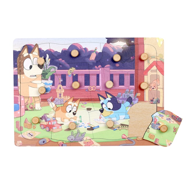 Produktbild 1 för Bluey Träpussel 12 Bitar, Micki