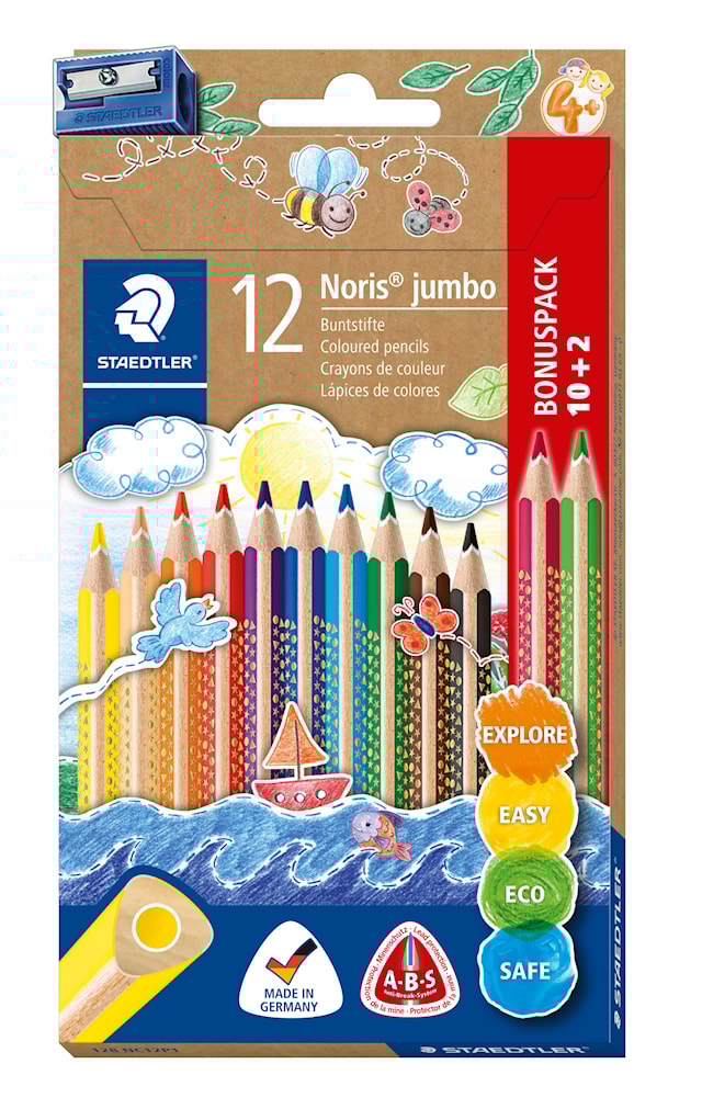 Produktbild 5 för Färgpennor Jumbo 10+2-pack FSC 100% Staedtler