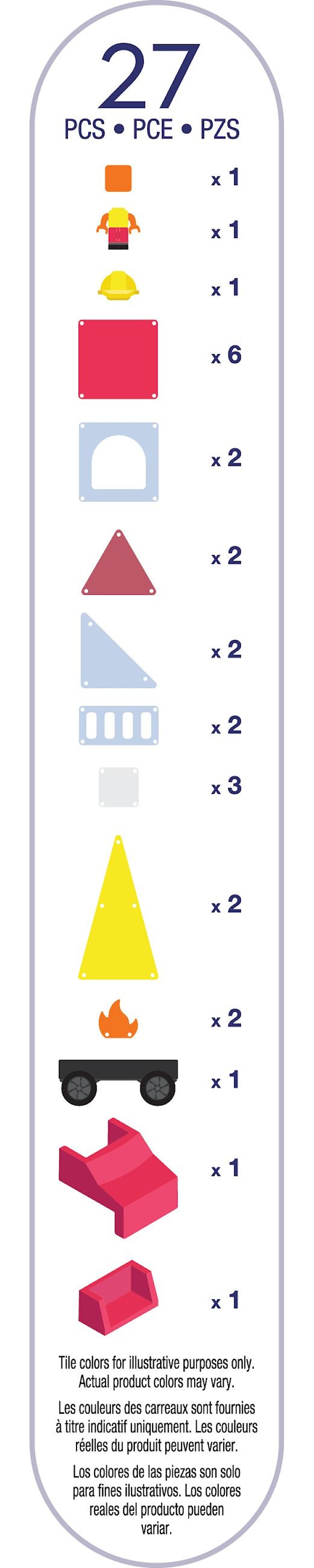Tuotekuva 5 - Magna-Tiles Paloautot Magneettiset Rakennuspalikat 27 Osaa