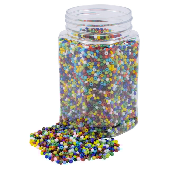 Produktbilde 1 for Glassperler 500 g Ø 2 mm Blandede farger Playbox