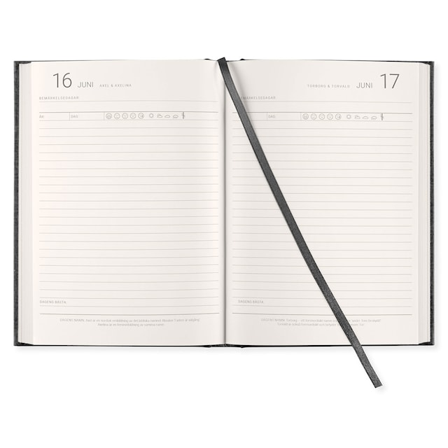 Produktbild 6 för 1-Års Dagbok A5 Transparent Black Paperstyle