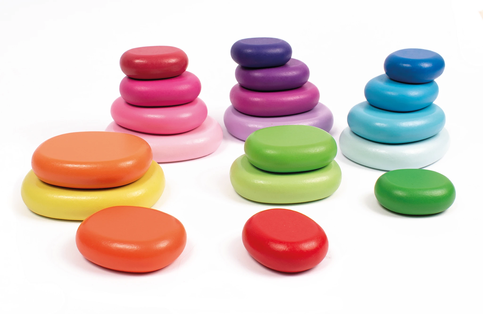 Produktbild för Trästenar Färgglada Runda 20 stycken MyPauze