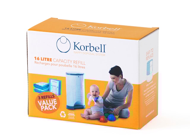 Tuotekuva 1 - Korbell Vaihtopussi Vaipparoskikseen 3-pack