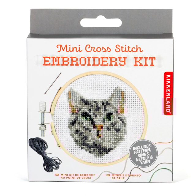 Produktbilde 3 for Broderikit Mini Kryss-sting Katt Kikkerland
