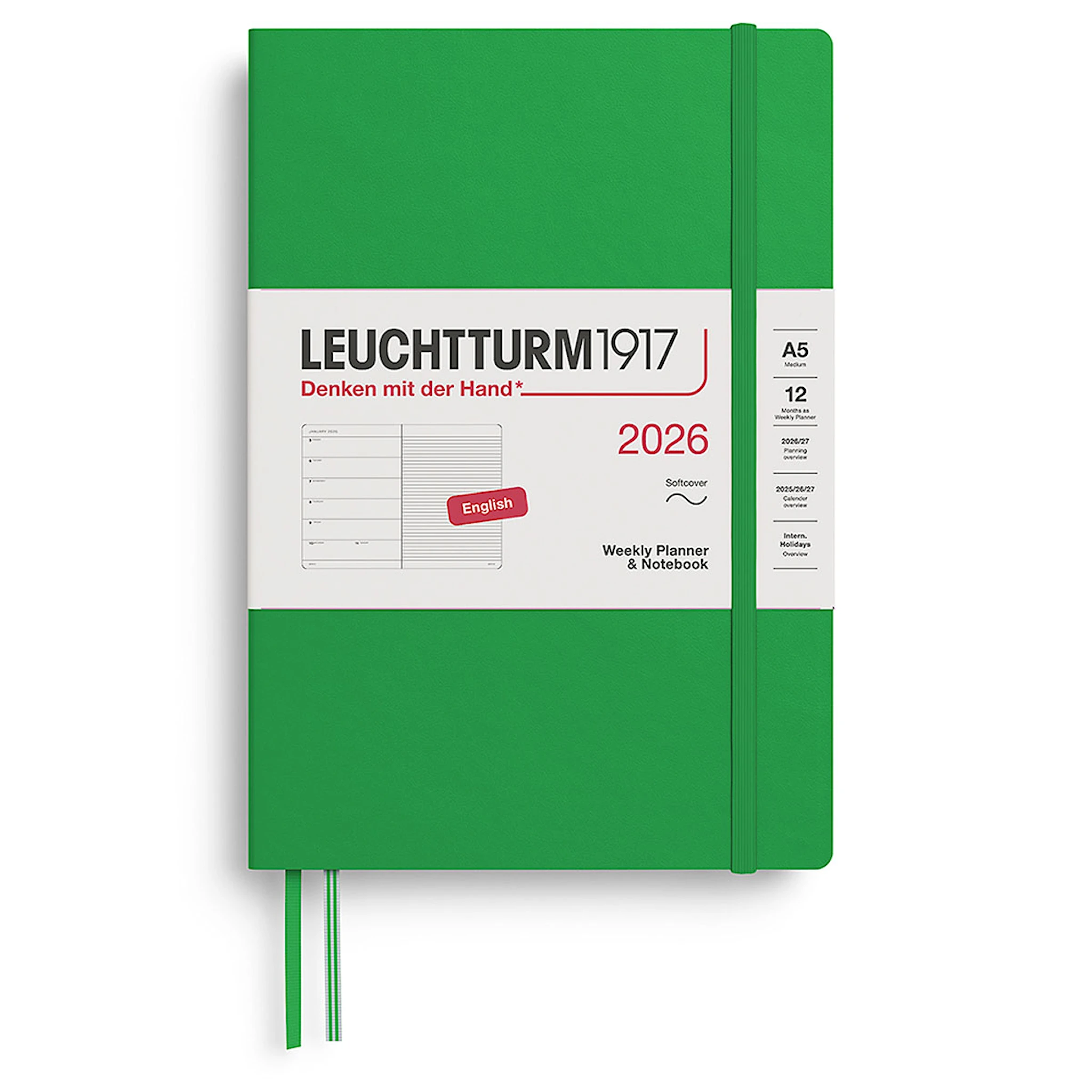 Tuotekuva ille Weekly Planner & Notebook 2026 A5 Soft Spring Leaf Leuchtturm1917