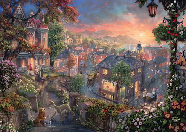 Tuotekuva 2 - Disney Lady and the Tramp Thomas Kinkade Palapeli 1000 palaa Schmidt