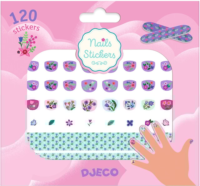 Produktbild 1 för Stickers för naglarna Blommor 120-pack Djeco