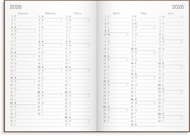 Produktbilde 3 for Kalender 2026 A5 Doodle inbunden Burde
