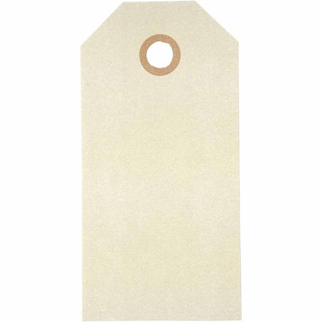 Produktbild 1 för Etikett Manillamärken Råvit 5x10 cm 20-pack