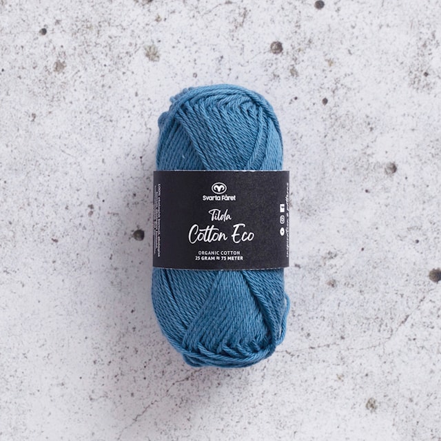 Tilda Cotton Eco puuvillalanka 25 gr Blue Moon (426273) Svarta Fåret