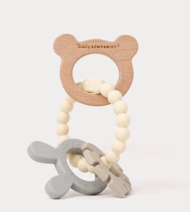 Bitring i Silikon & Trä Cream Teddykompaniet