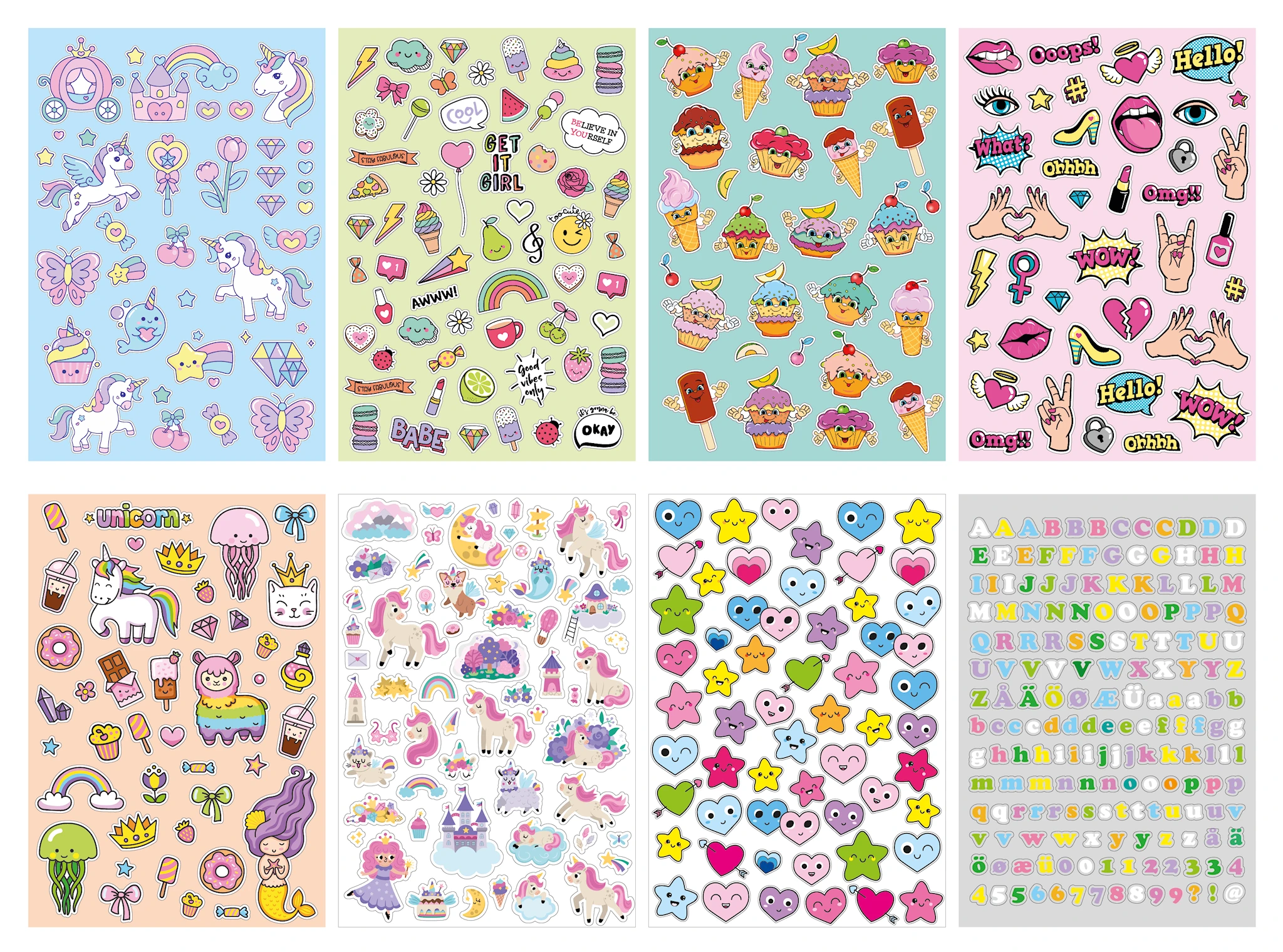 Tuotekuva ille Megasetti Tarrat Yksisarvinen 500 kpl Playbox