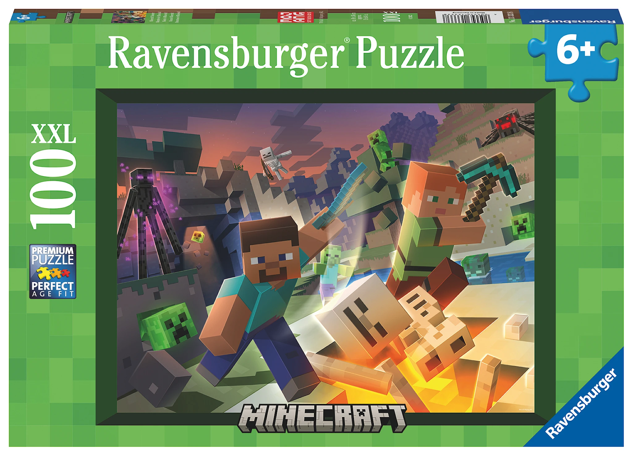 Produktbilde for Minecraft Monster puslespill 100 brikker Ravensburger