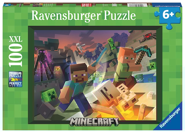 Produktbilde 1 for Minecraft Monster puslespill 100 brikker Ravensburger