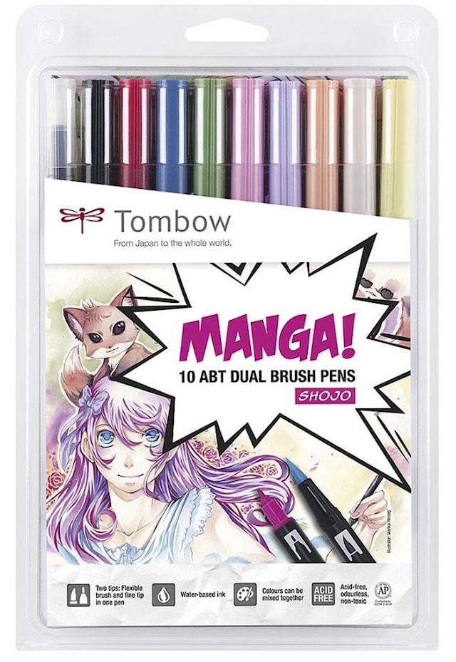 Produktbilde 1 for Tombow ABT Dual Brush 10/etui Manga Shojo