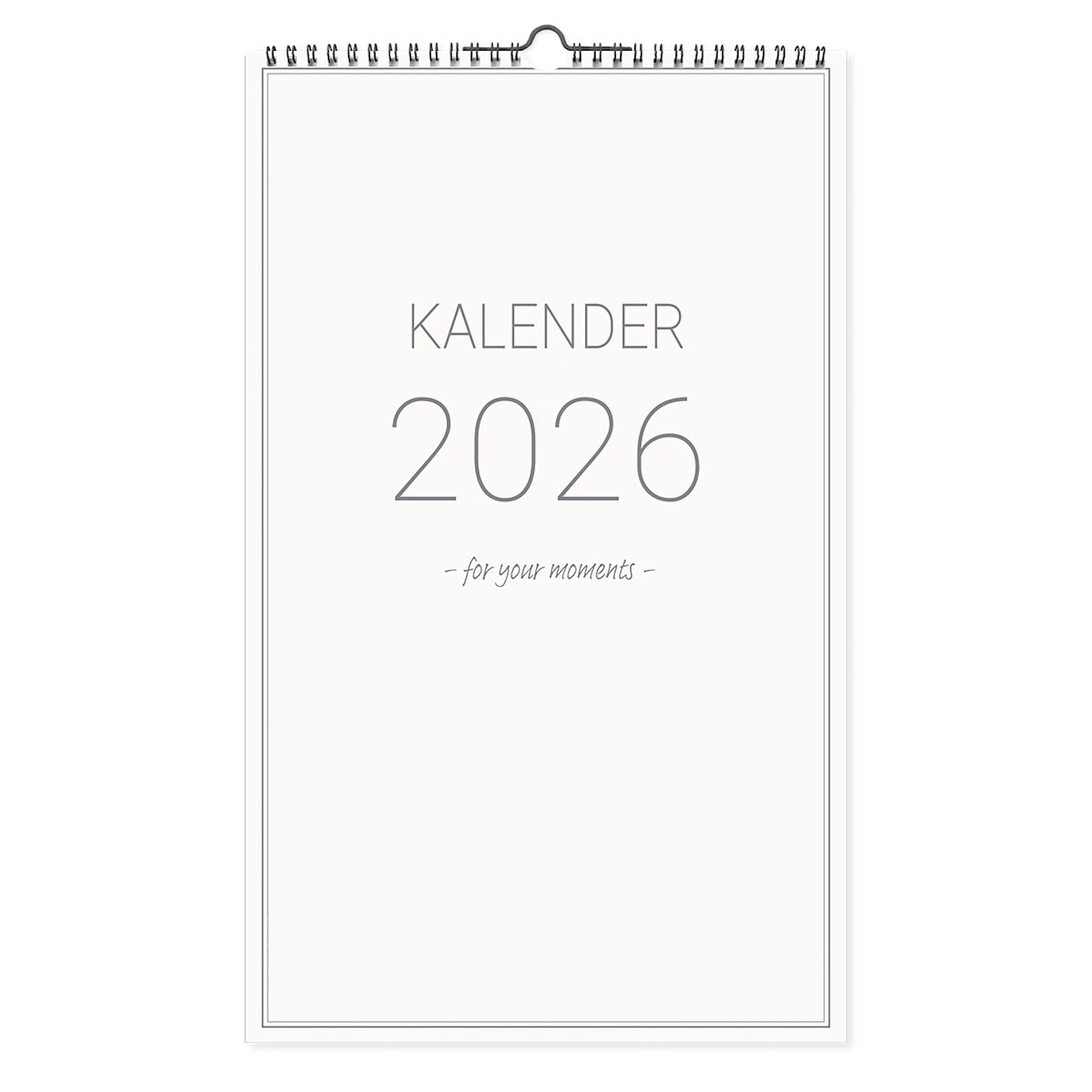 Produktbild för Familjekalender Vägg 2026 Clean Paperstyle