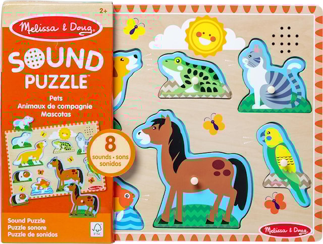 Produktbild 1 för Knoppussel med ljud, Husdjur, Melissa & Doug
