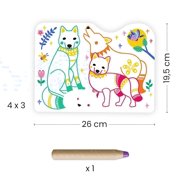 Tuotekuva 3 - Djeco Forest Family -värityssarja ja pitävä kynä, 12 kpl