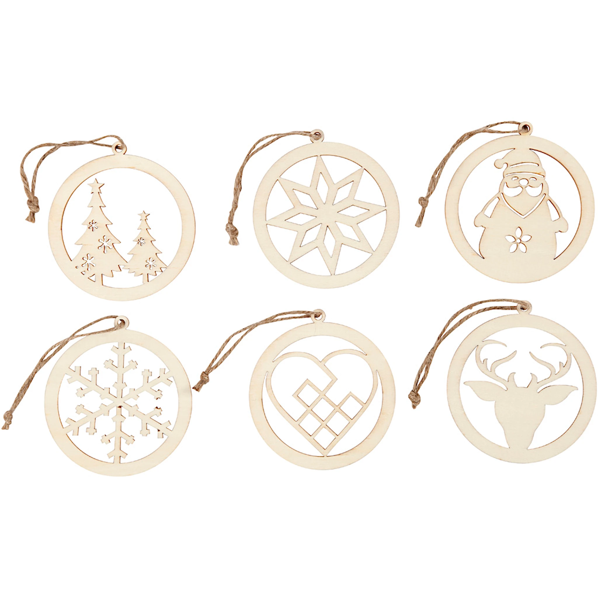 Produktbilde for Juleoppheng, dia. 8 cm, tykkelse 0,3 cm, 6 stk./ 1 pk.