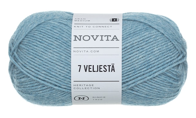 7 Veljestä Lanka Villasekoite 100 g jää 014 Novita