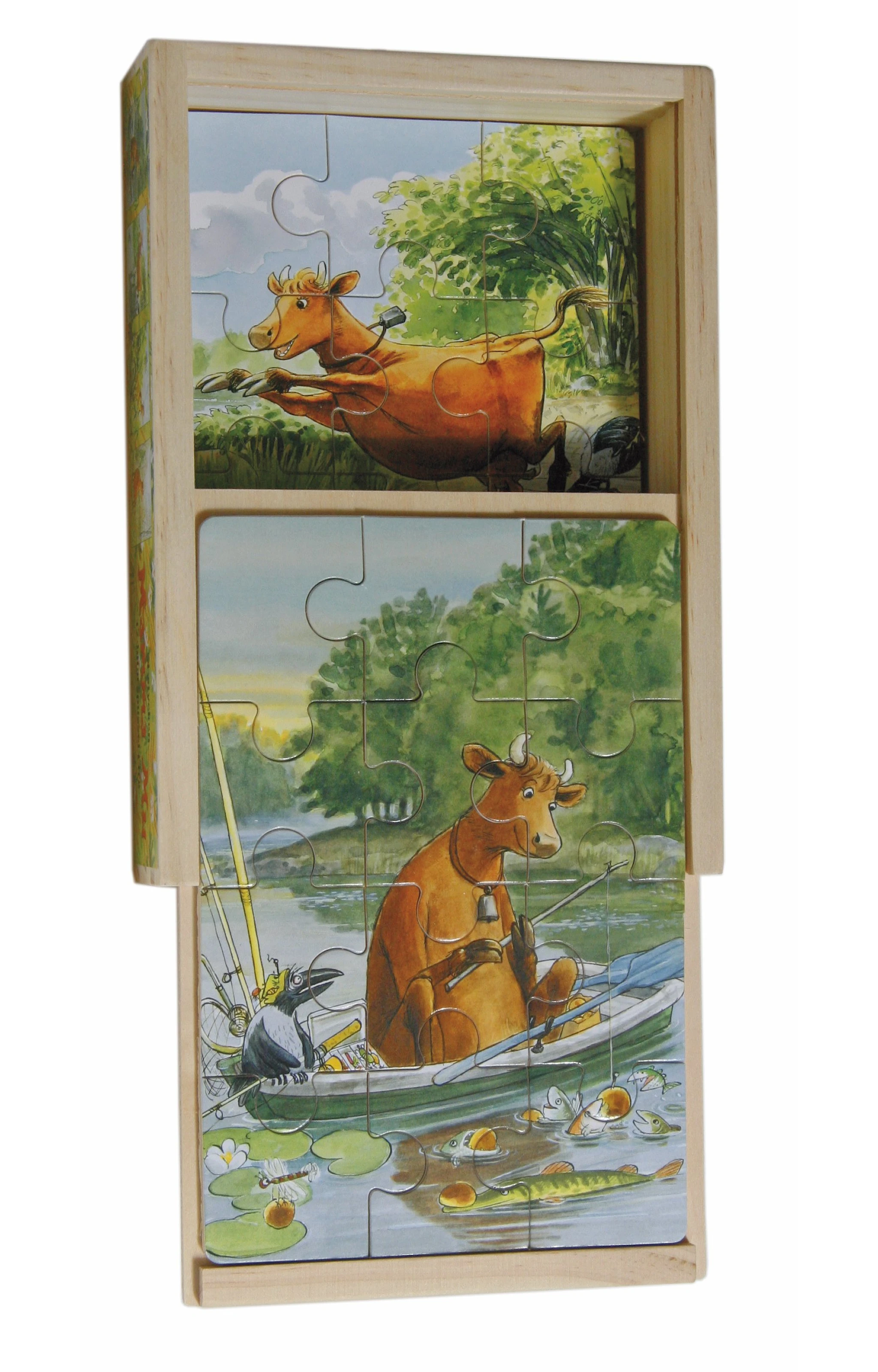 Produktbild för Mamma Mu Lådpussel i trä