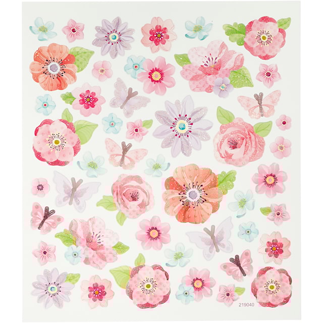 Produktbild 1 för Klistermärken Vårblommor och fjärilar Creativ Company