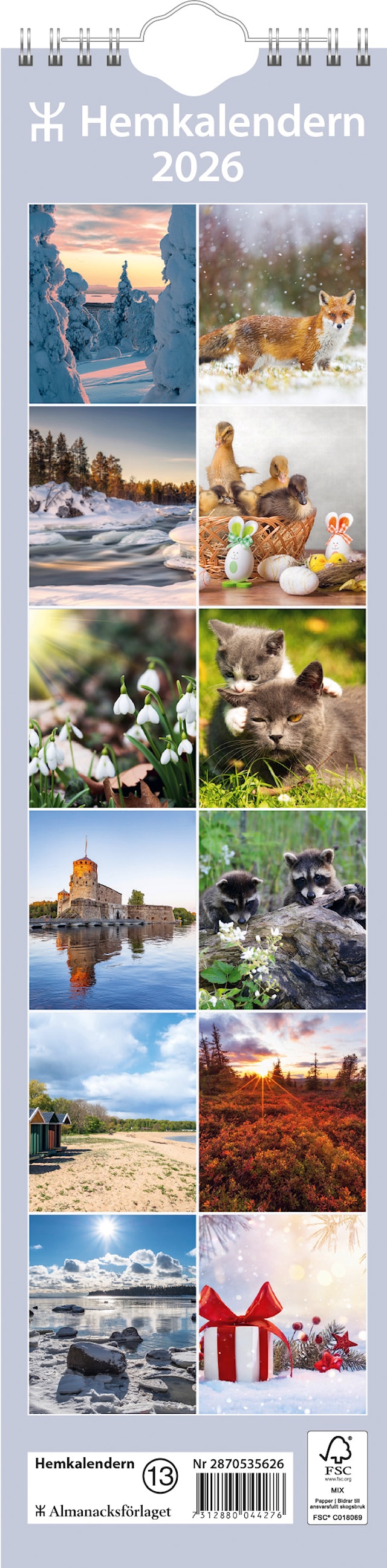 Produktbild 1 för Väggkalender Hemkalendern 2026 Almanacksförlaget