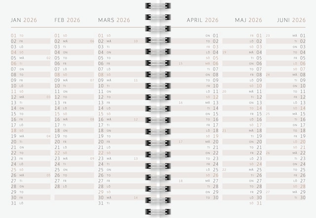 Produktbilde 7 for Kalender 25/26 A6 Stars 18 mnd Almanacksförlaget