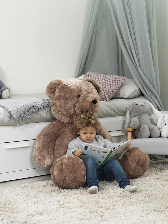 Produktbild 2 för Teddykompaniet Nallebjörn Helge 120 cm Grå